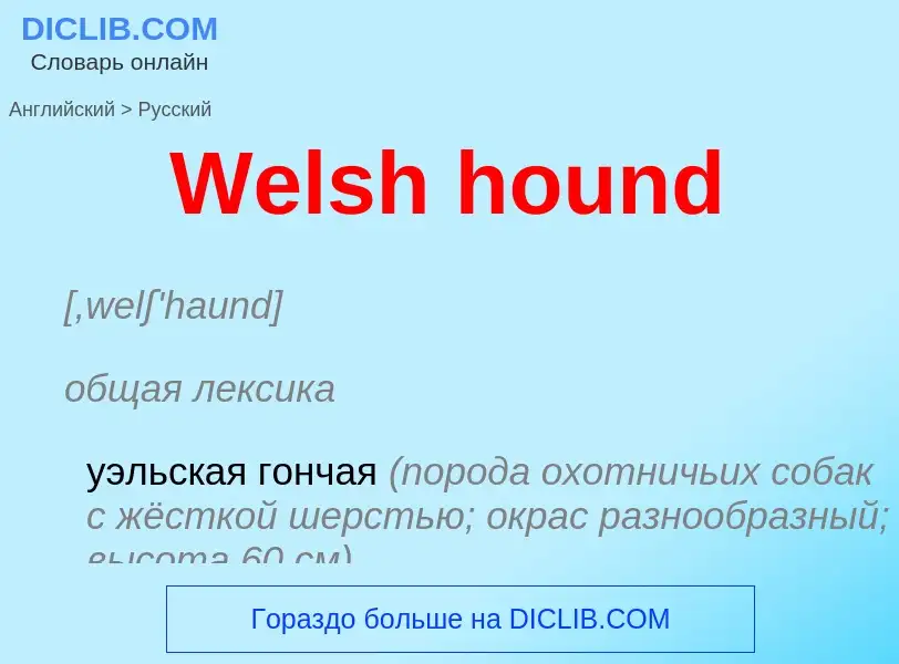 Μετάφραση του &#39Welsh hound&#39 σε Ρωσικά