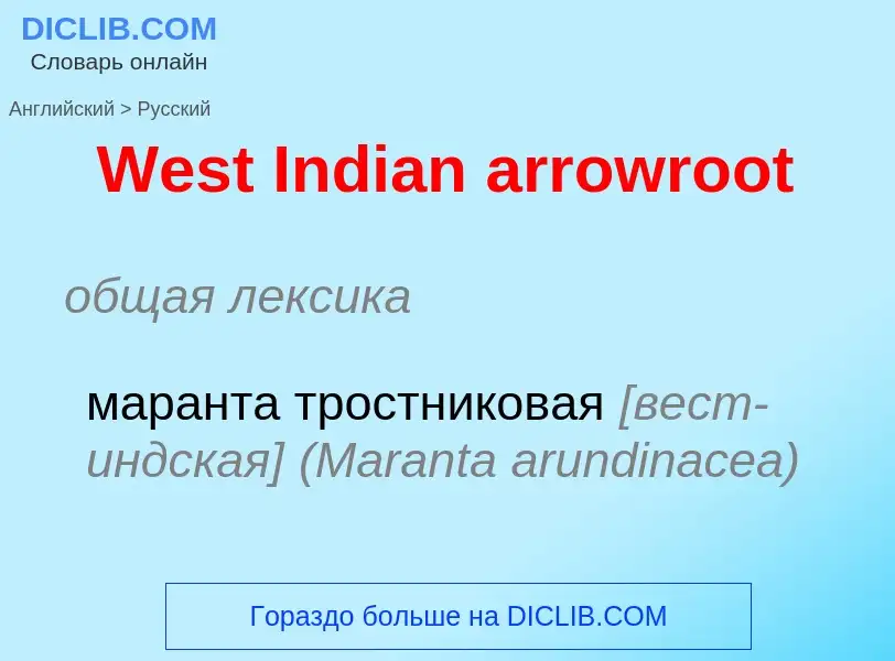 Μετάφραση του &#39West Indian arrowroot&#39 σε Ρωσικά