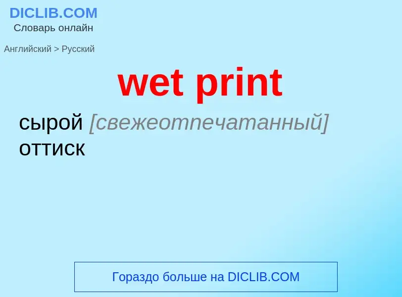 Как переводится wet print на Русский язык