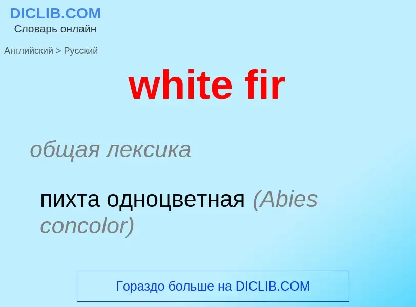 Μετάφραση του &#39white fir&#39 σε Ρωσικά