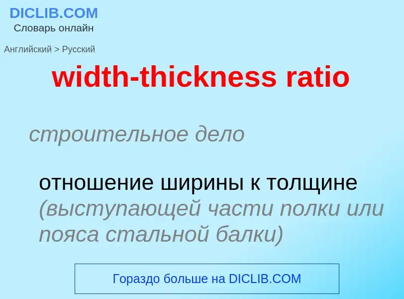 Как переводится width-thickness ratio на Русский язык