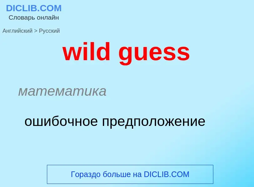 Vertaling van &#39wild guess&#39 naar Russisch