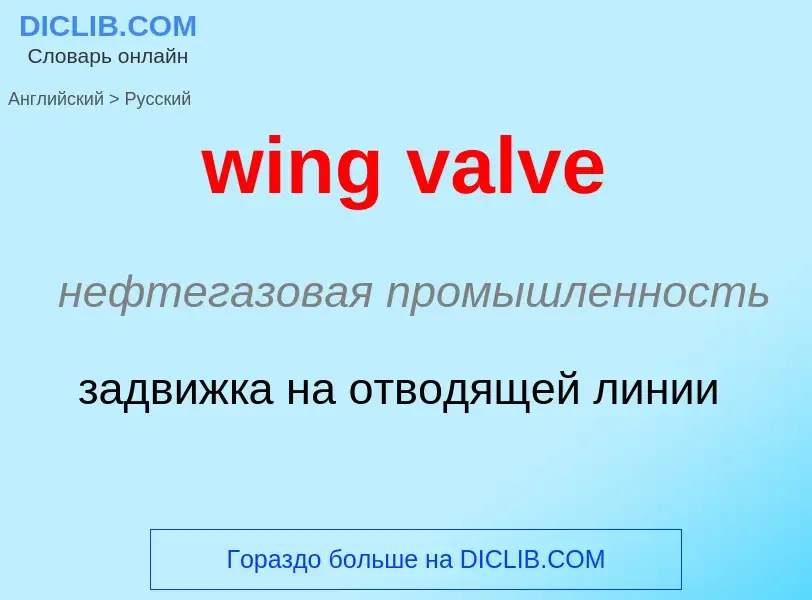 Как переводится wing valve на Русский язык