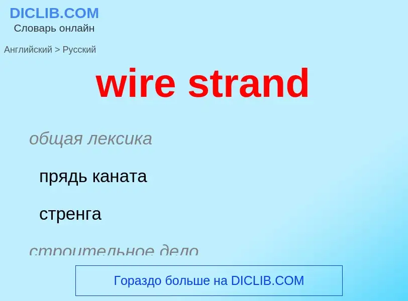 Как переводится wire strand на Русский язык