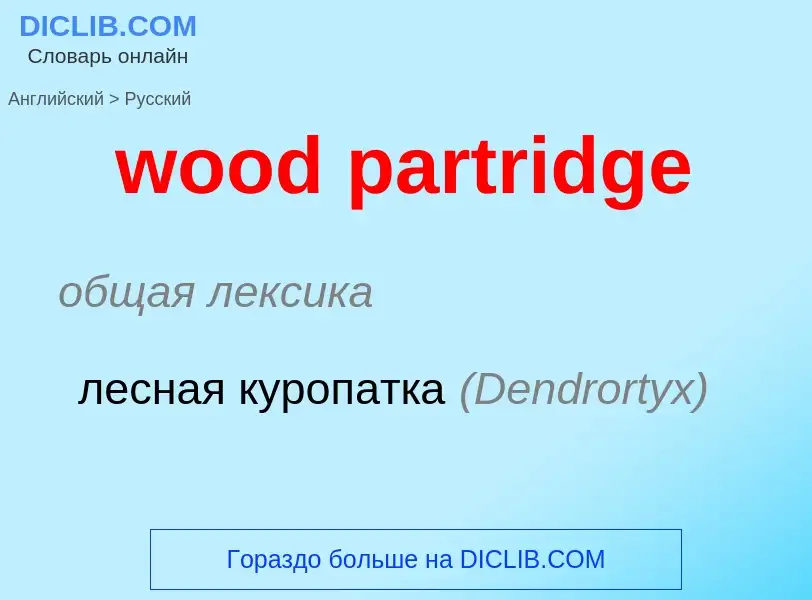 What is the Russian for wood partridge? Translation of &#39wood partridge&#39 to Russian