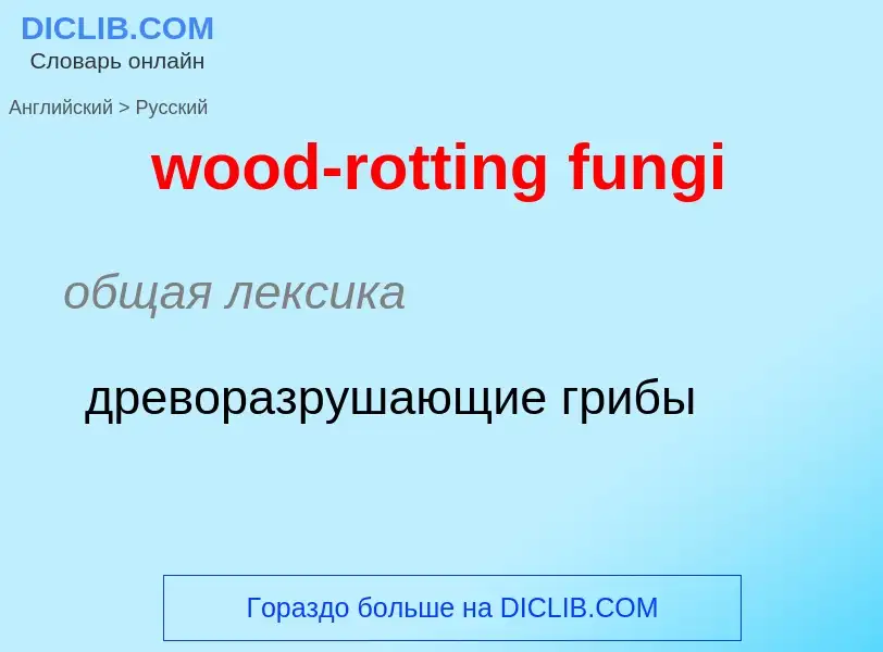 Traduction de &#39wood-rotting fungi&#39 en Russe