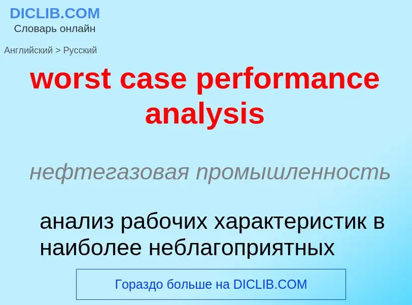 What is the الروسية for worst case performance analysis? Translation of &#39worst case performance a