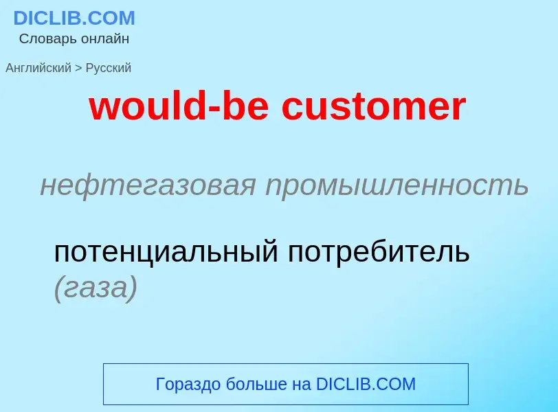 What is the الروسية for would-be customer? Translation of &#39would-be customer&#39 to الروسية