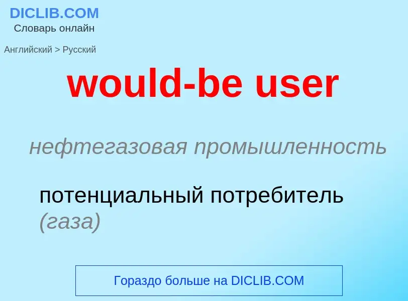 Как переводится would-be user на Русский язык