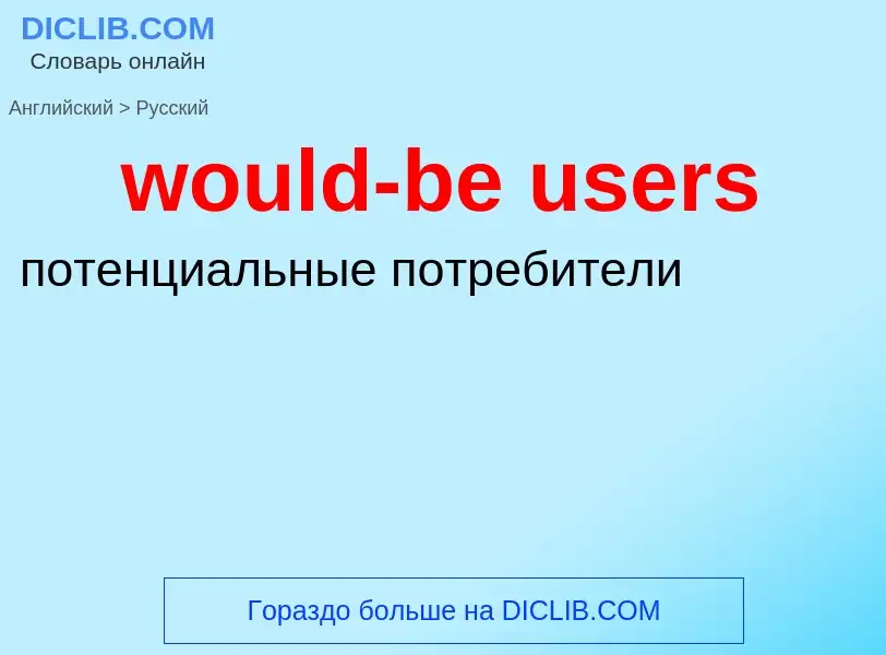 Как переводится would-be users на Русский язык