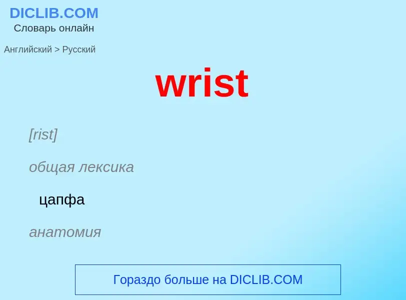 Как переводится wrist на Русский язык