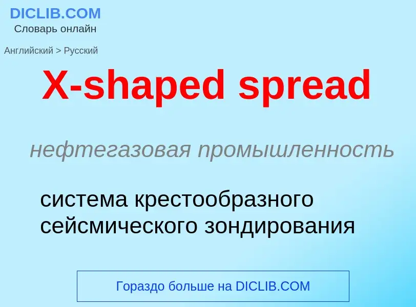 Como se diz X-shaped spread em Russo? Tradução de &#39X-shaped spread&#39 em Russo