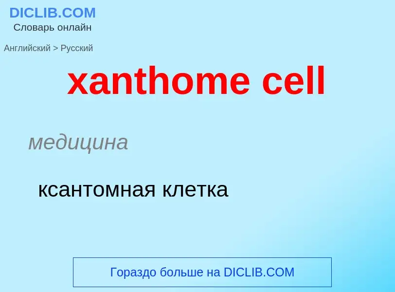 Как переводится xanthome cell на Русский язык