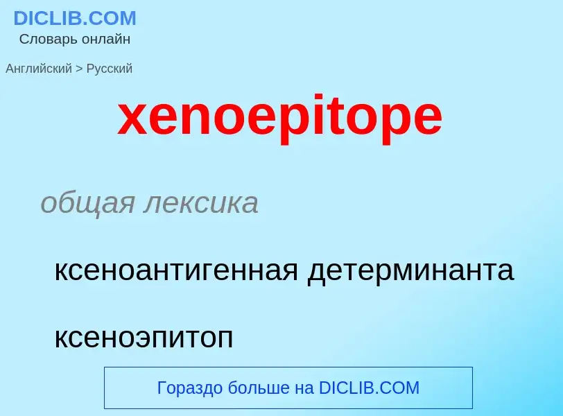 Como se diz xenoepitope em Russo? Tradução de &#39xenoepitope&#39 em Russo