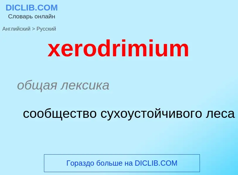 Como se diz xerodrimium em Russo? Tradução de &#39xerodrimium&#39 em Russo