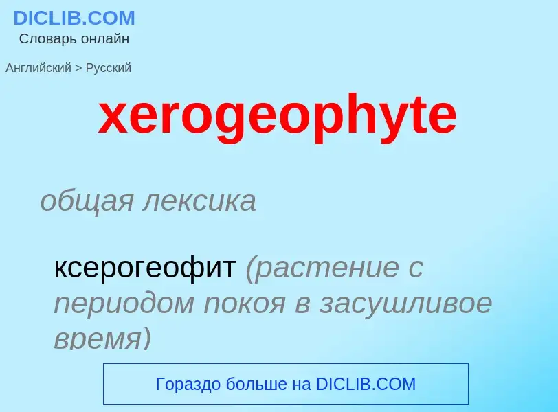 Como se diz xerogeophyte em Russo? Tradução de &#39xerogeophyte&#39 em Russo