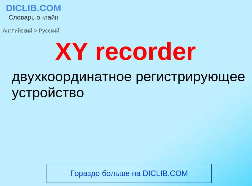 Как переводится XY recorder на Русский язык