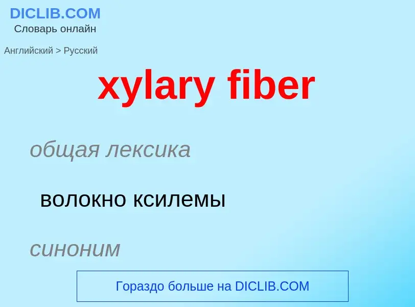 Как переводится xylary fiber на Русский язык