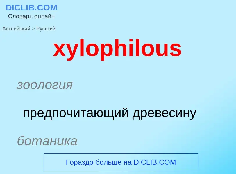 Как переводится xylophilous на Русский язык