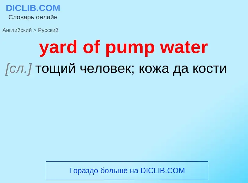 Vertaling van &#39yard of pump water&#39 naar Russisch