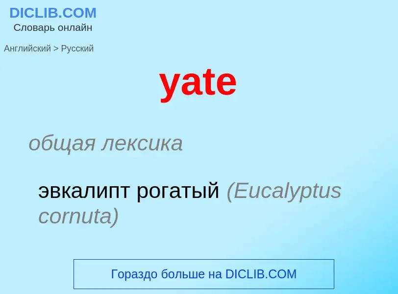 Как переводится yate на Русский язык