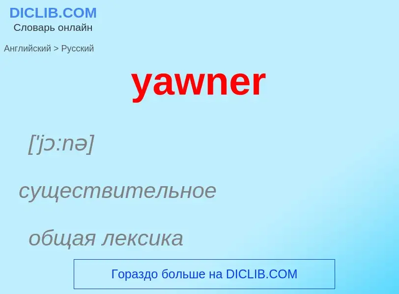 Как переводится yawner на Русский язык