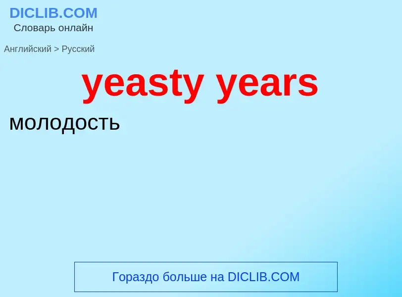 Como se diz yeasty years em Russo? Tradução de &#39yeasty years&#39 em Russo