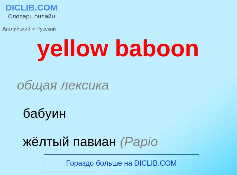 Как переводится yellow baboon на Русский язык