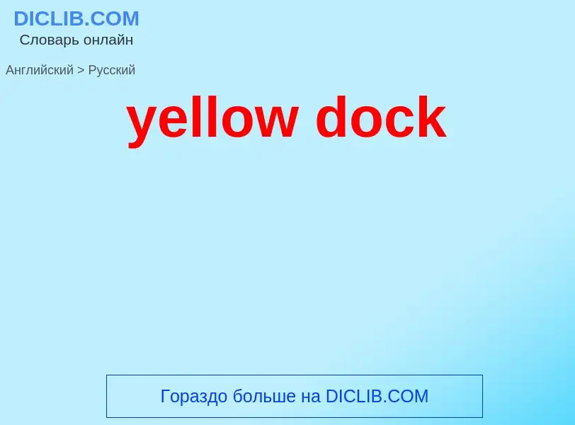 Как переводится yellow dock на Русский язык