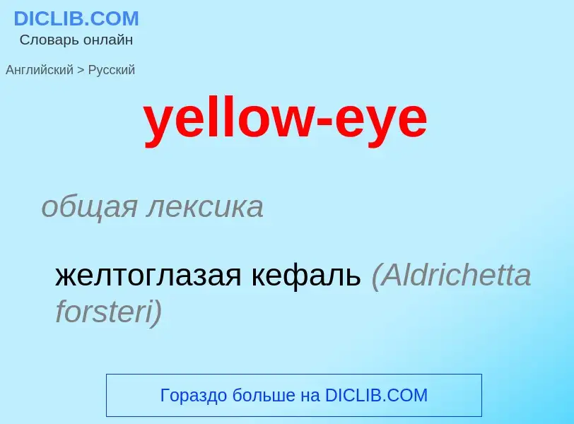 Как переводится yellow-eye на Русский язык