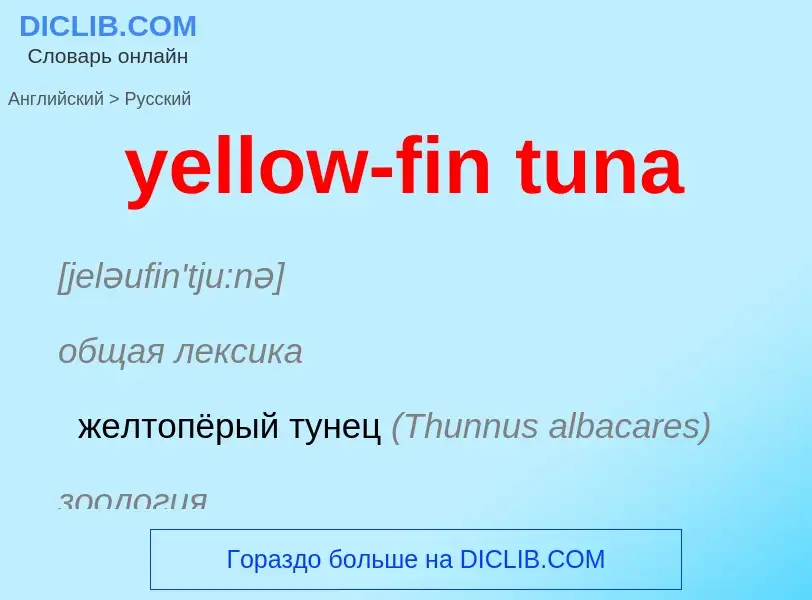 Как переводится yellow-fin tuna на Русский язык