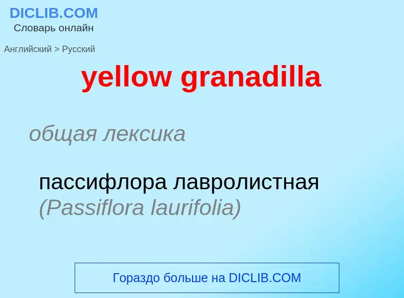 Как переводится yellow granadilla на Русский язык