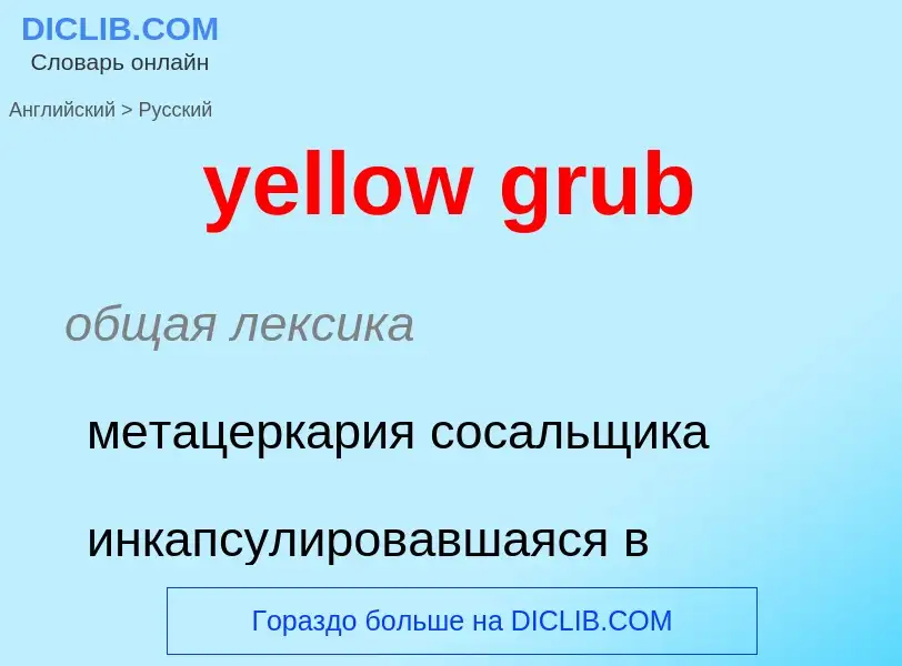 Как переводится yellow grub на Русский язык