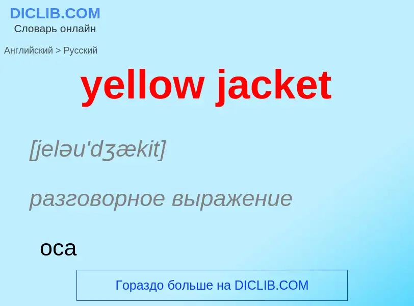 Как переводится yellow jacket на Русский язык