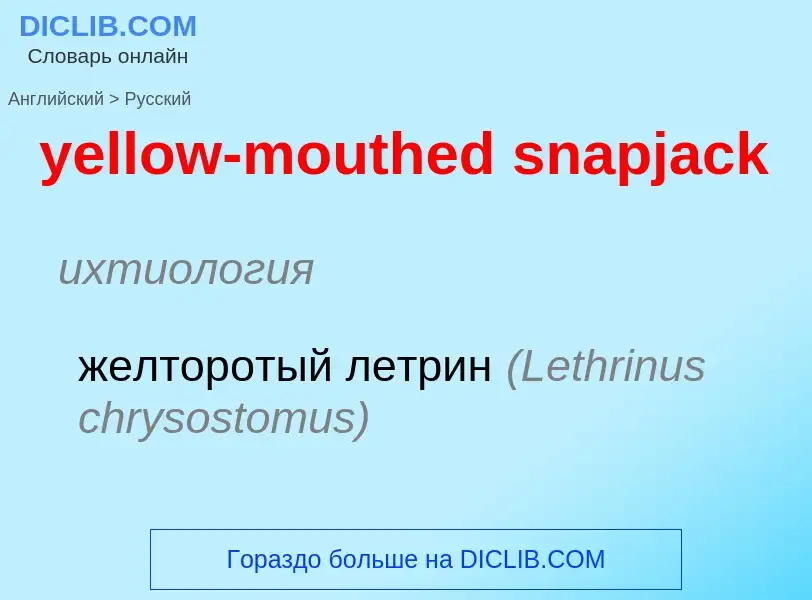 Как переводится yellow-mouthed snapjack на Русский язык