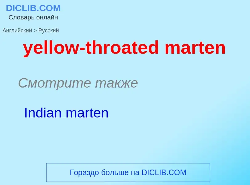 Como se diz yellow-throated marten em Russo? Tradução de &#39yellow-throated marten&#39 em Russo