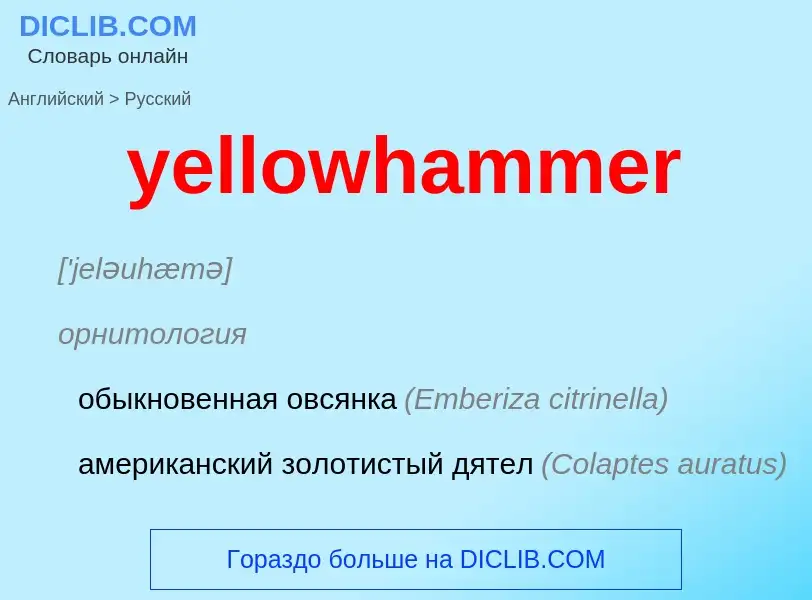 Como se diz yellowhammer em Russo? Tradução de &#39yellowhammer&#39 em Russo