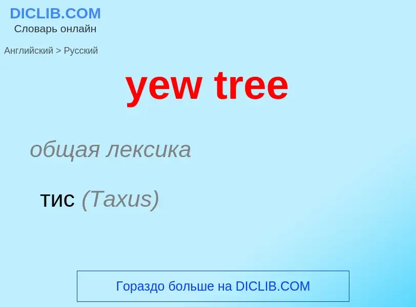 Como se diz yew tree em Russo? Tradução de &#39yew tree&#39 em Russo