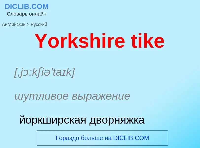 Traduzione di &#39Yorkshire tike&#39 in Russo