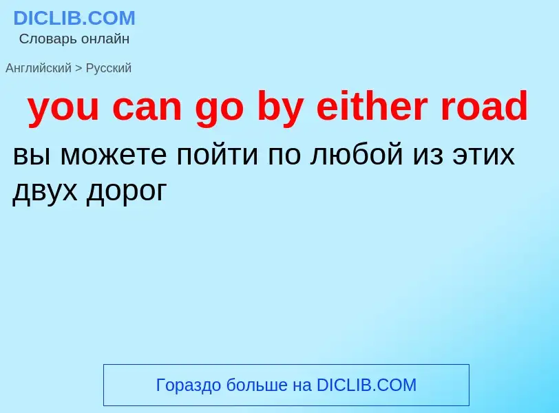 Как переводится you can go by either road на Русский язык