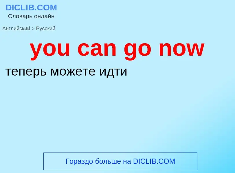 Как переводится you can go now на Русский язык