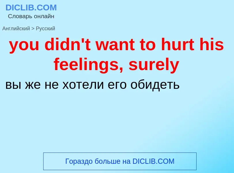 Как переводится you didn't want to hurt his feelings, surely на Русский язык