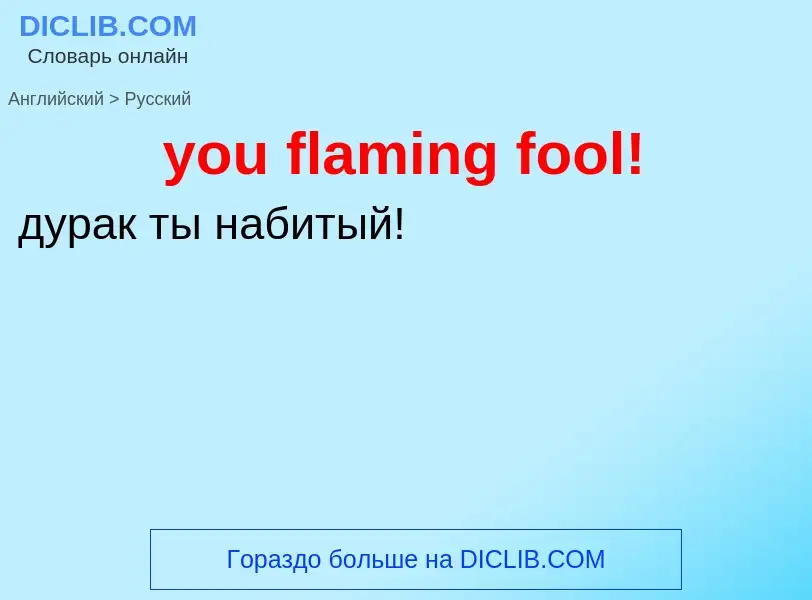 Как переводится you flaming fool! на Русский язык