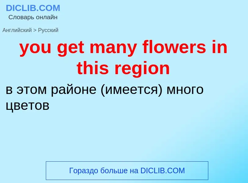 What is the Russian for you get many flowers in this region? Translation of &#39you get many flowers