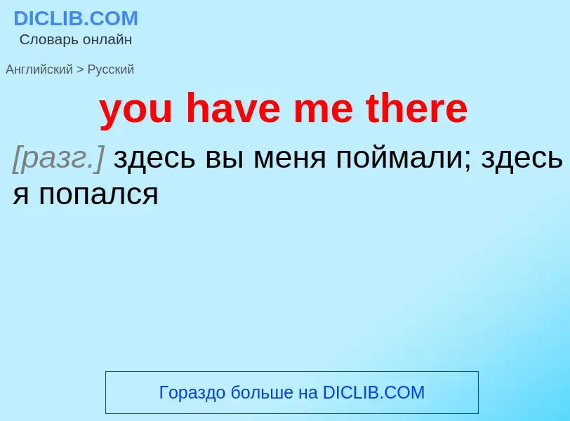 Как переводится you have me there на Русский язык