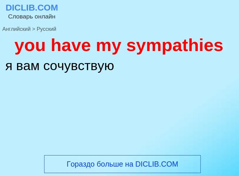 Как переводится you have my sympathies на Русский язык