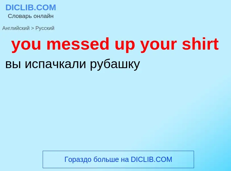 What is the Russian for you messed up your shirt? Translation of &#39you messed up your shirt&#39 to