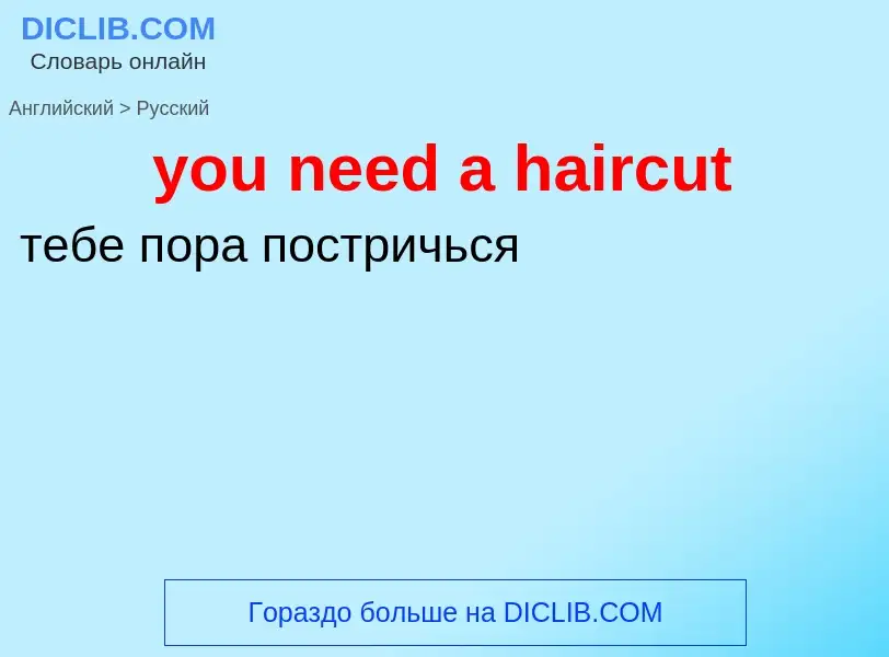 Traduzione di &#39you need a haircut&#39 in Russo