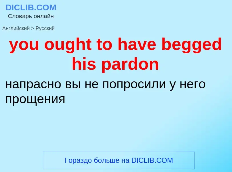 What is the Russian for you ought to have begged his pardon? Translation of &#39you ought to have be