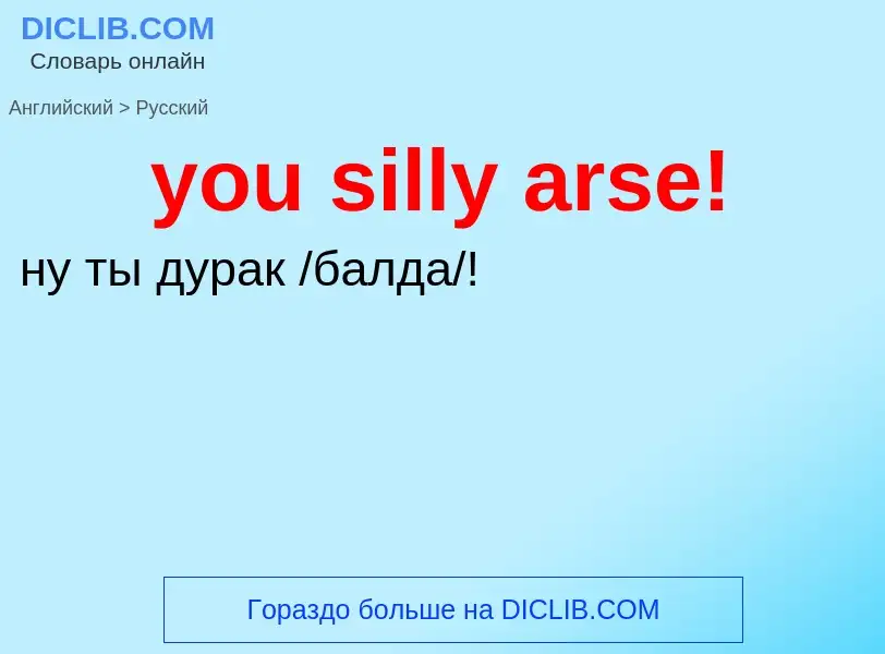 Traduzione di &#39you silly arse!&#39 in Russo